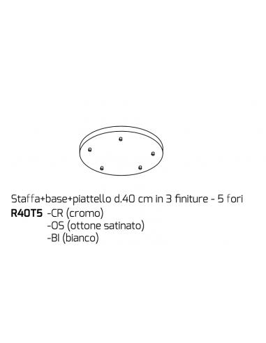Top Light R40T5CR Rosette D.40 5 holes Chrome