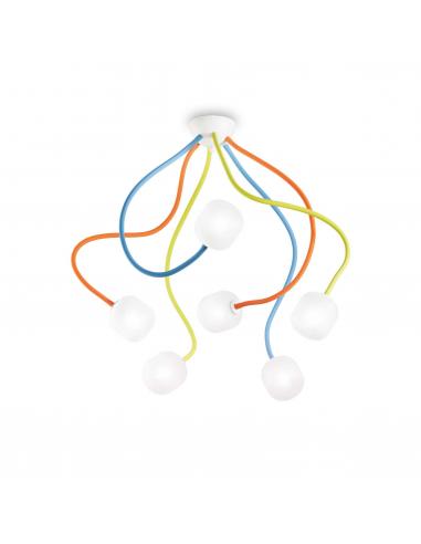 Ideal Lux OCTOPUS PL6 COLOR Ceiling lamp 6 lights multicolor