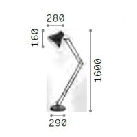 Ideal Lux 265292 Wally PT1 Lampada da Terra Nero