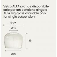 ONDALUCE ALFA/GR-AMBRA Vetro per lampadario a sospensione PINTA
