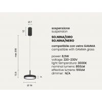 Ondaluce GAMMA/VERDE Vetro sospensione singola NINA