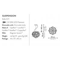 Slamp VEL78SOS VELI Couture Red Wire Suspension Lamp