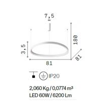 Ideal Lux 269849 GEMINI SPD081 ON-OFF Lampada a sospensione LED Ottone