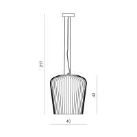 Giarnieri PLISSE' L-ELC Lampada sospensione vetro trasparente grande