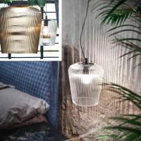 Giarnieri PLISSE' L-ELC Lampada sospensione vetro trasparente grande