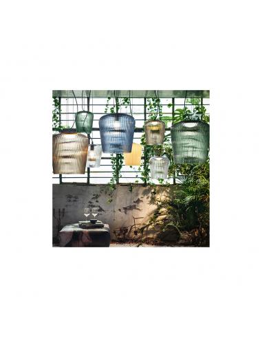 Giarnieri PLISSE' L-ELC Lampada sospensione vetro trasparente grande