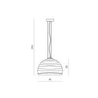 Giarnieri ASTER L.AM.INC Lampada a sospensione grande Ambra incamiciato