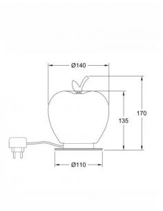 Fabas Luce 3762-30-102 WENDY Lampada da tavolo Mela Bianca base ottone 2