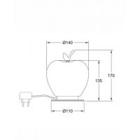 Fabas Luce 3762-30-104 WENDY Lampada da tavolo Mela Rossa dettagli ottone