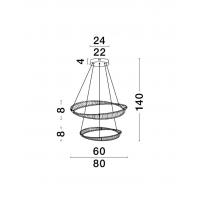 NOVA LUCE 9333063 Aurelia Suspension lamp LED Gold Crystal