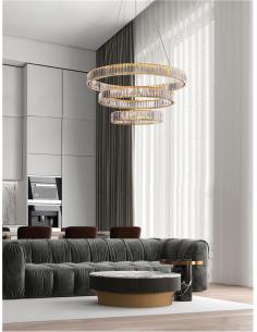 NOVA LUCE 9333069 Aurelia Gold Crystal LED suspension chandelier 2