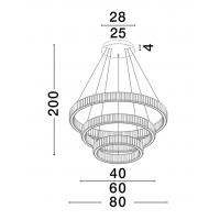 NOVA LUCE 9333069 Aurelia Lampadario a sospensione LED Oro Cristallo