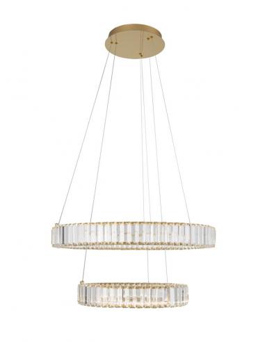 NOVA LUCE 9333077 Aurelia Gold Crystal LED suspension chandelier