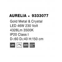 NOVA LUCE 9333077 Aurelia Lampadario a sospensione LED Oro Cristallo