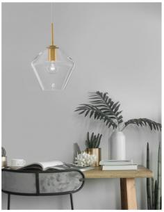 NOVA LUCE 9426731 Prisma Lampada a sospensione E27 Oro Vetro trasparente 2