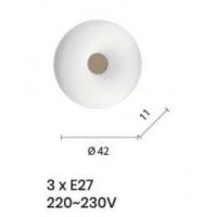 Ondaluce PL.DODI/42 Dodi Lampada da soffitto/parete vetro bianco e disco colorato