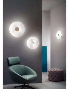 Ondaluce PL.DODI/42 Dodi Ceiling/wall lamp in white glass and colored disc