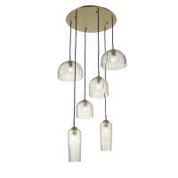 Ondaluce SO.PUCK/TRASP pendant chandelier 6 lights transparent glass