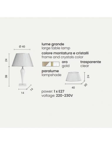 Lampada Da Scrivania Loop Oro LEOLUX - Abat-jour In Vetro Bianco E Struttura Dorata, Con Attacco E14