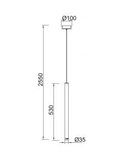 Mantra CALA 8079 Lampada a sospensione tubo led 6W Nero 2