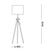 Ideal Lux 089805 York PT1 Lampada da Terra In Legno