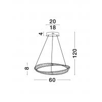 Nova Luce 9333061 Aurelia Lampada a sospensione LED Oro e Cristallo