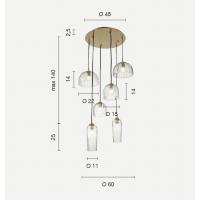 Ondaluce SO.PUCK/TRASP Lampadario a sospensione 6 luci trasparente