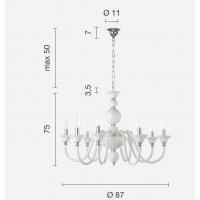 Ondaluce LP.TEBE/8OTT Tebe Lampadario a sospensione 8 luci Ottanio