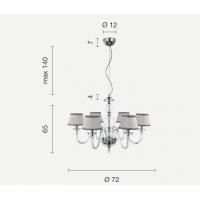 Ondaluce LP.BACH/6SP-ORO Pendant chandelier 6 lights Gold