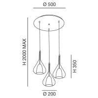 FABAS LIGHT 3481-47-297 Lila suspension Lamp 3 colors