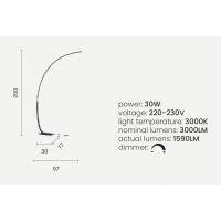 Ondaluce PT.KEEP/NERO Dimmable LED floor lamp Black