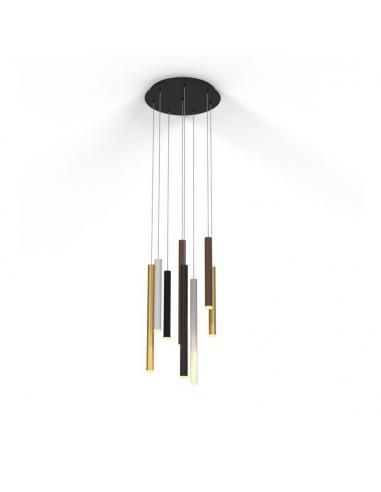 Mantra 8082 CALA Pendant chandelier with 8 multicolor tubular led lights