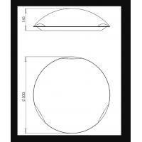 Fabas 3061-64-102 Kent Classic Ceiling Lamp 50cm White Glass