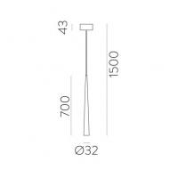 ACB C356220N Bendis Lampada a sospensione LED Nero cono sottile