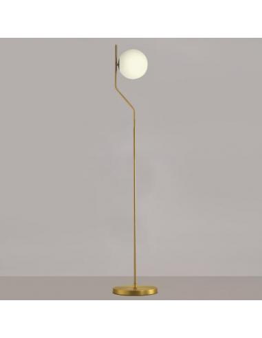 ACB H816310 Maui Lampada da terra sottile oro con sfera vetro