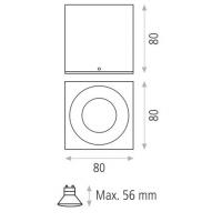ACB P34681B Branco Faretto da soffitto GU10 IP65 Bianco
