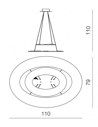 Giarnieri DROP.S2.B Lampadario a sospensione LED DIM Bianco