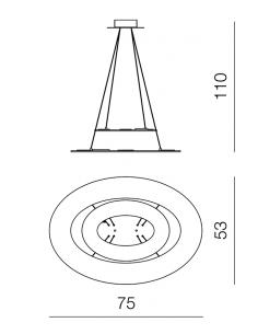 Giarnieri DROP.S2.MINI.AA LED suspension chandelier DIM Antique steel 2