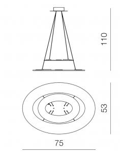 Giarnieri DROP.S2.MINI.AB Lampadario a sospensione LED DIM Bronzo anticato 2