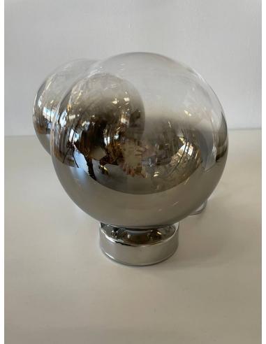 Top Light 1184CR/P-BR Eclipse Lampada da tavolo sfera vetro bronzo base cromo