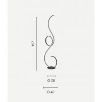 Ondaluce PT.FLOK/SILVER Flok Silver grey LED floor lamp