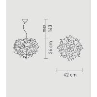 Slamp VEL78SOS0001H Veli Pendant Chandelier Plum