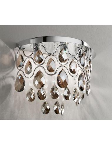 Affralux 2278 Hemidark Wall lamp smoked crystals