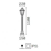 Ideal Lux 120454 Dafne PT1 Lampada da Terra h110 bianco paletto classico