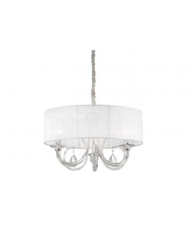 Ideal Lux 035840 Swan SP3 Lampadario a sospensione con paralume 3 luci Bianco