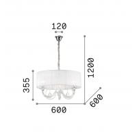 Ideal Lux 035840 Swan SP3 Lampadario a sospensione con paralume 3 luci Bianco