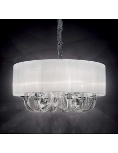 Ideal Lux 035826 Swan SP6 Pendant chandelier with 6-light lampshade White