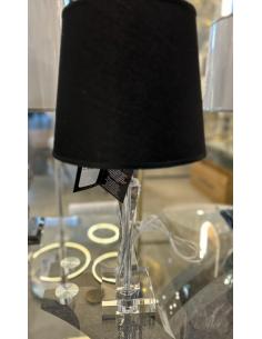 Luce Più DBLI412 Lampada da tavolo h50cm in cristallo e paralume nero