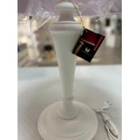 Luce Più DBL100G/CRACLE-BCO Lampada da tavolo legno cracle e paralume rosso