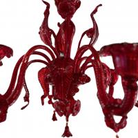 Vintage LADUCA6LRS Ducale Lampadario in Vetro di Murano Rosso 6 luci